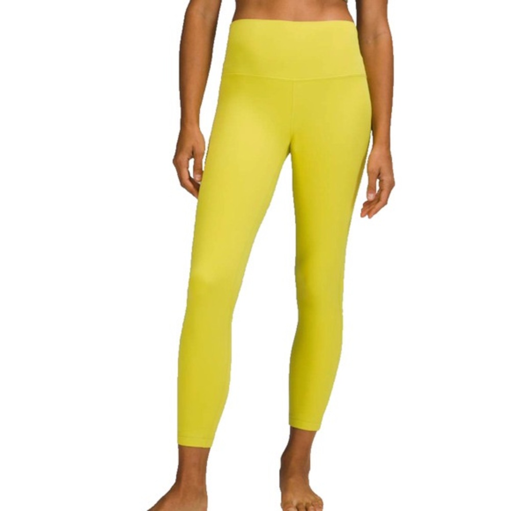 Lululemon Yellow Serpentine Align Leggings 25” (6) Nulu Fabric